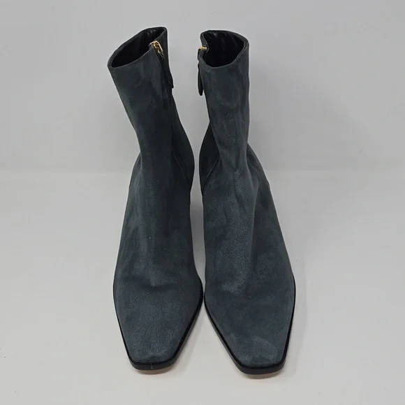 Marion Parke Pauline Suede Smoke Color Ankle Booties Size 40.5